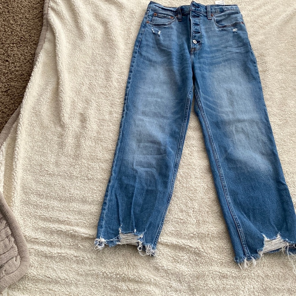 Abercrombie ultra high rise ankle straight